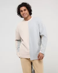 Parçalı Waffle Sweat