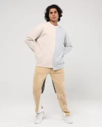 Parçalı Waffle Sweat